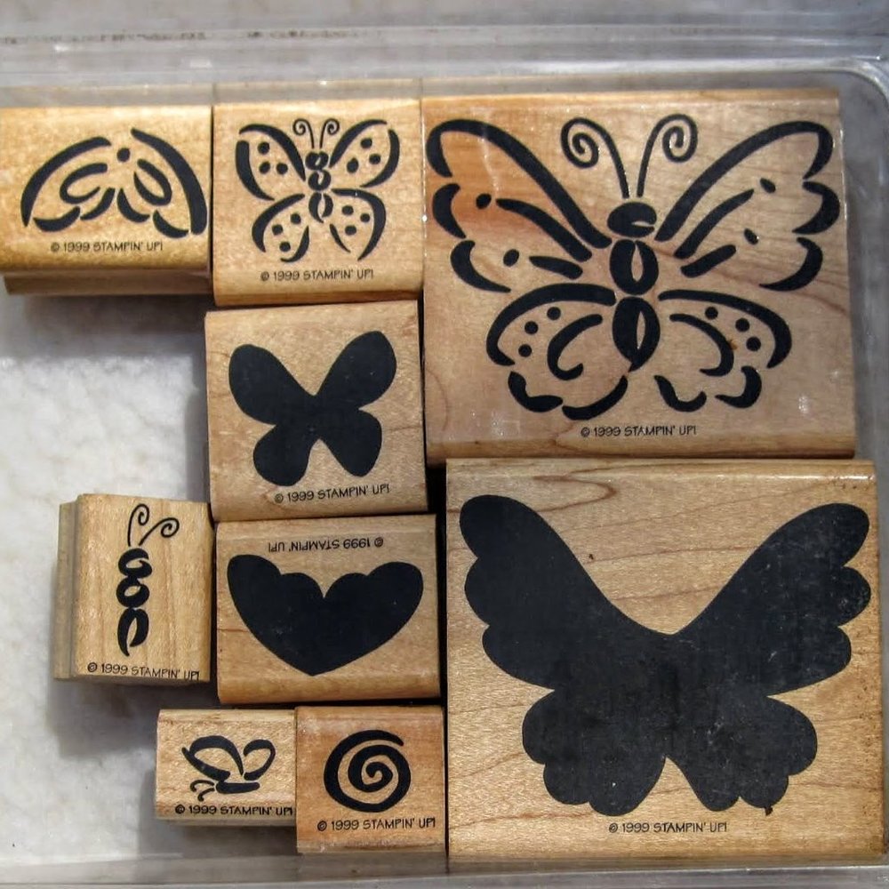 Vintage 1999 Stampin' UP! Wood Rubber Stamps (9)
